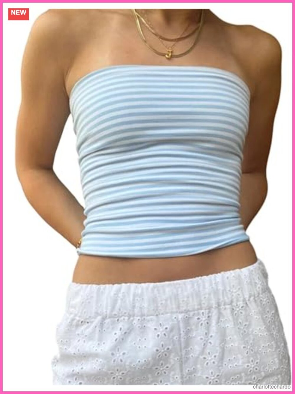 Striped Strapless Bandeau Tube Crop Top Sleeveless Backless Y2K Summer Going Out